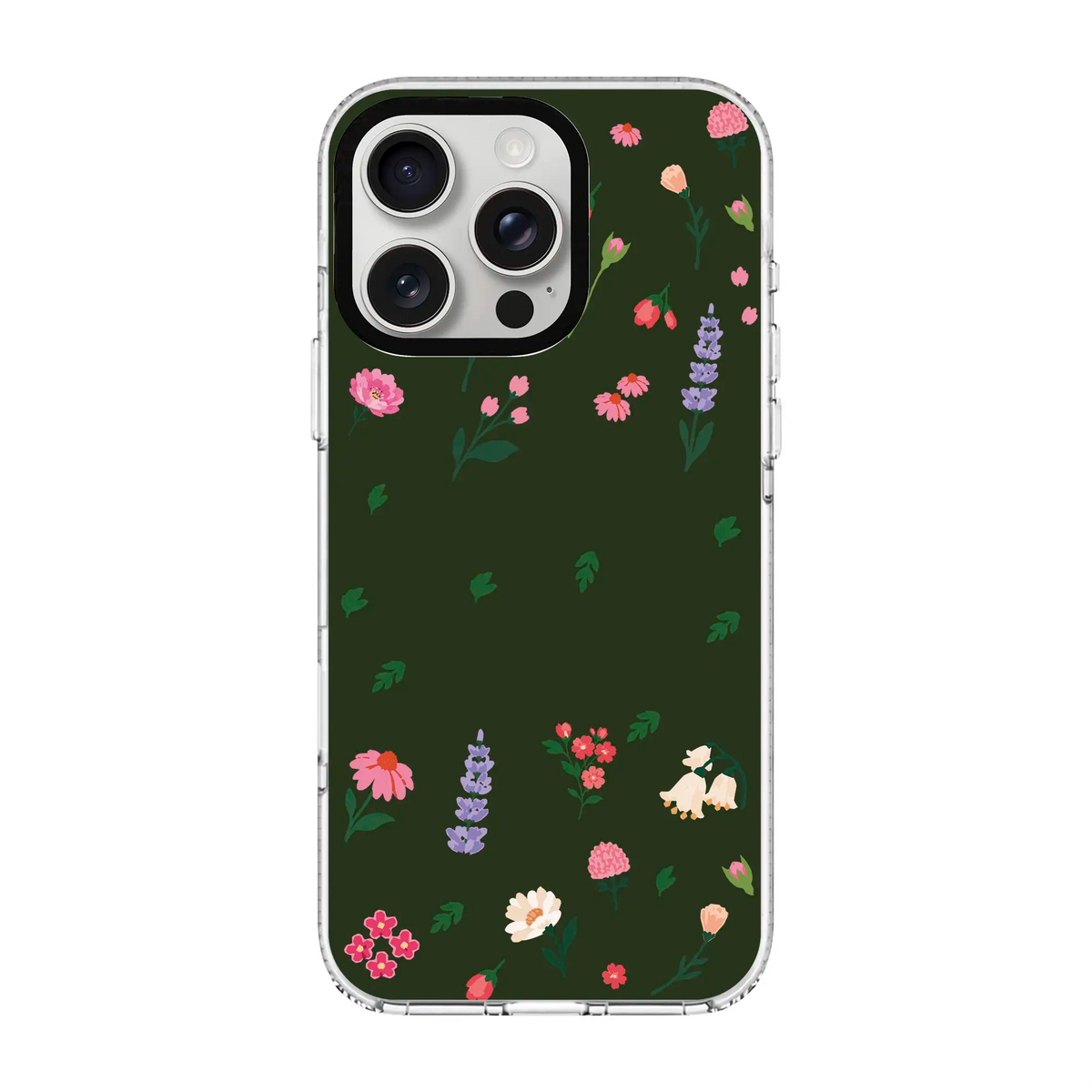 KiŞiYe Özel Little Blossoms Orman YeşiLi-Clear Kılıf Magsafe Özellikli - Iphone 16 Pro Max