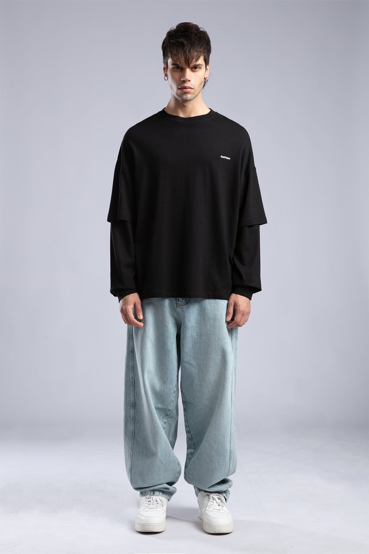 Catch-Minimal Logo Detaylı Basic İnce Sweatshirt-Sweatshirts & Hoodies-1-roqelvaxirum.shop
