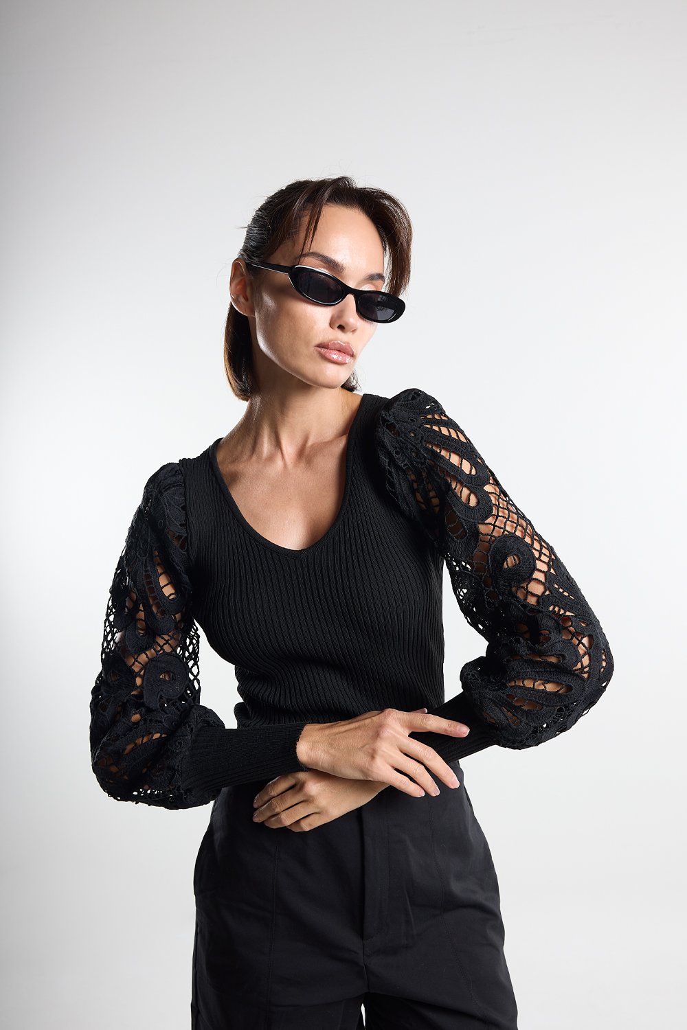 Christina's Storm-Black Crochet Bodysuit-Bodysuit-1-roqelvaxirum.shop