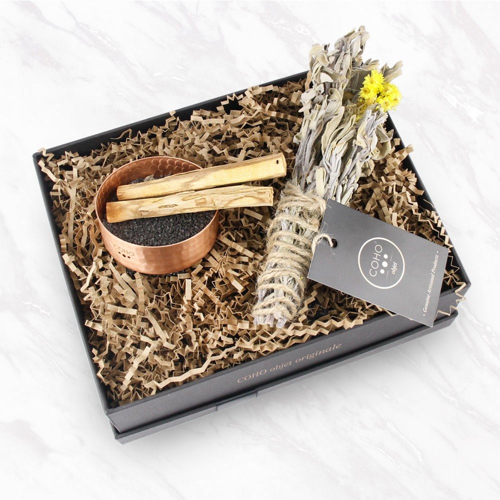 Coho Objet-Coho Box Matte Meditation Tütsülük & 2 Palo Santo & Adaçayı Hediye Seti-COHO Box Hediye Kutuları-1-roqelvaxirum.shop