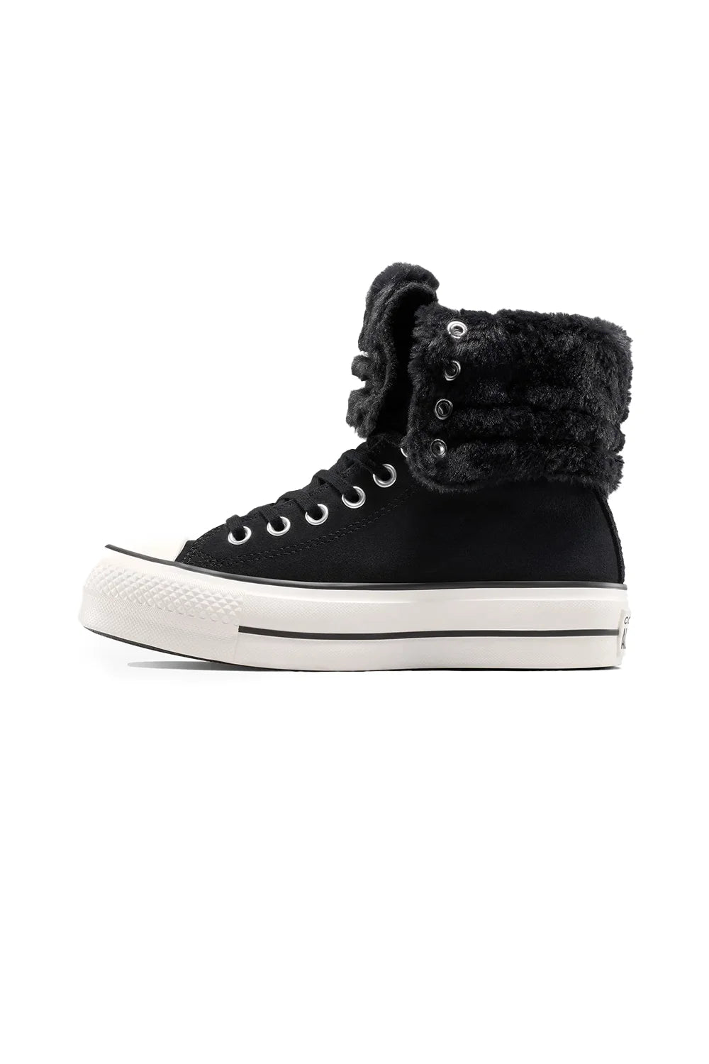 Converse-Chuck Taylor All Star Fold Over Lift Kadın Siyah Süet Sneaker-Sneakers-6-roqelvaxirum.shop