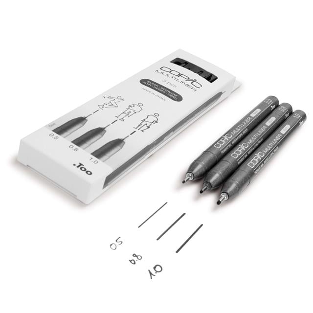Copic-Copic Multiliner 3'lü Siyah Set Broad-Kalem Seti-3-roqelvaxirum.shop
