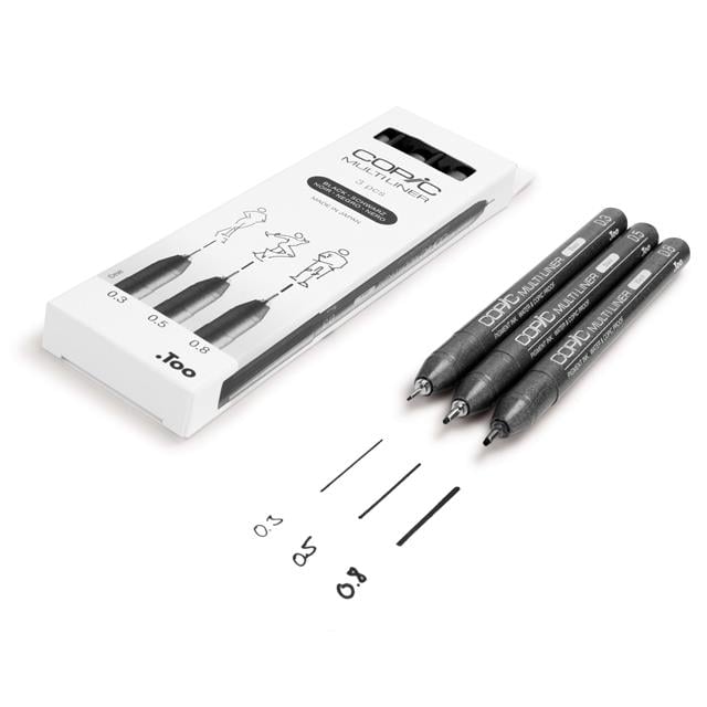 Copic-Copic Multiliner 3'lü Siyah Set Medium-Kalem Seti-3-roqelvaxirum.shop