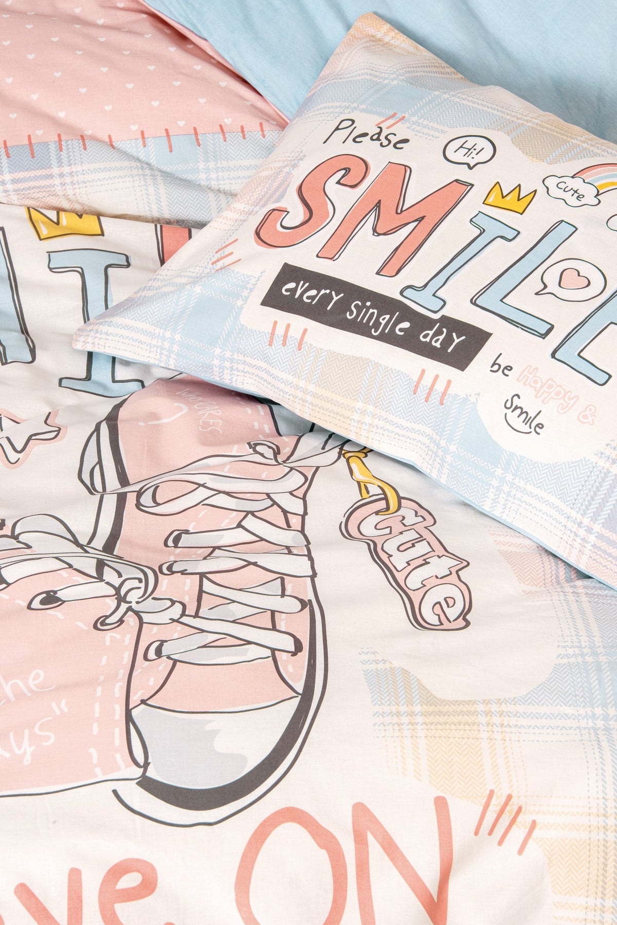 Cotton Box-Cotton Box Genç Odası Tek Kişilik Nevresim Takımı Smile Mint-Tek Kişilik Nevresim Takımı-2-roqelvaxirum.shop