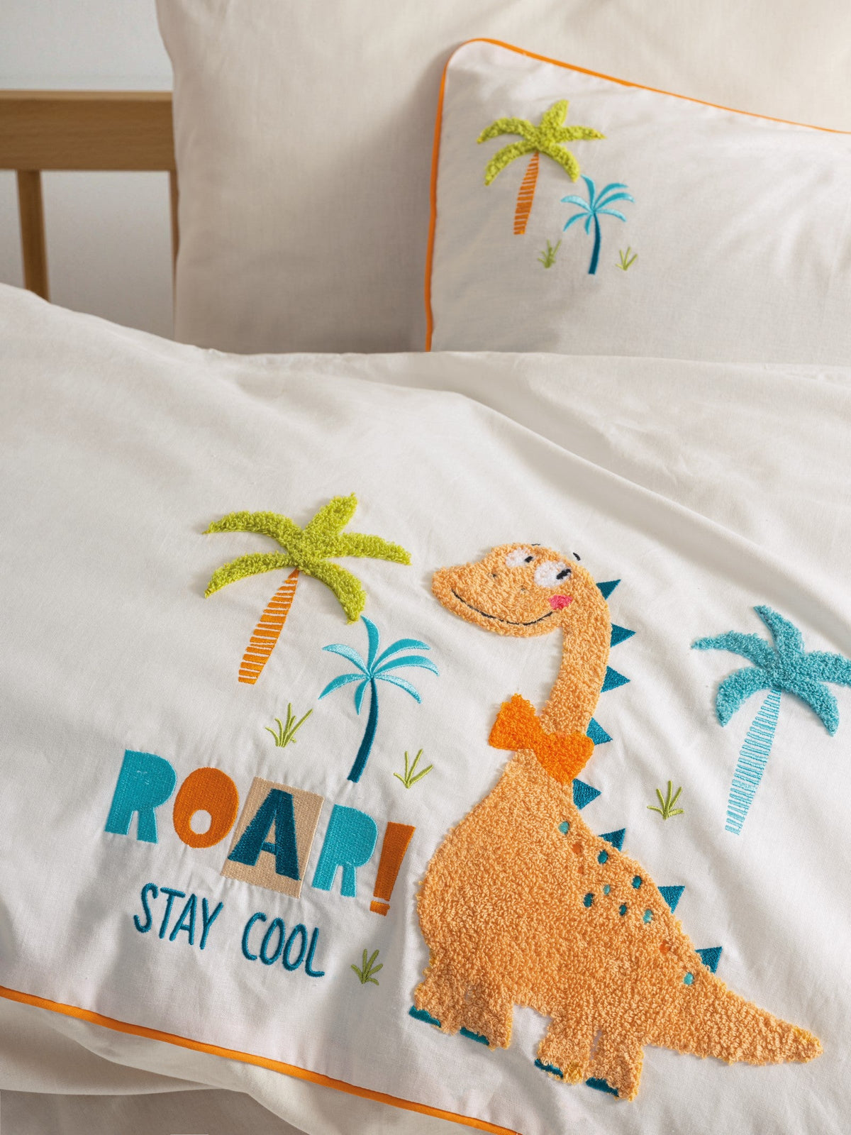 Cotton Box-Punch Nakışlı Bebek Nevresim Takımı Kiddo Krem-Nevresim Takımı-2-roqelvaxirum.shop