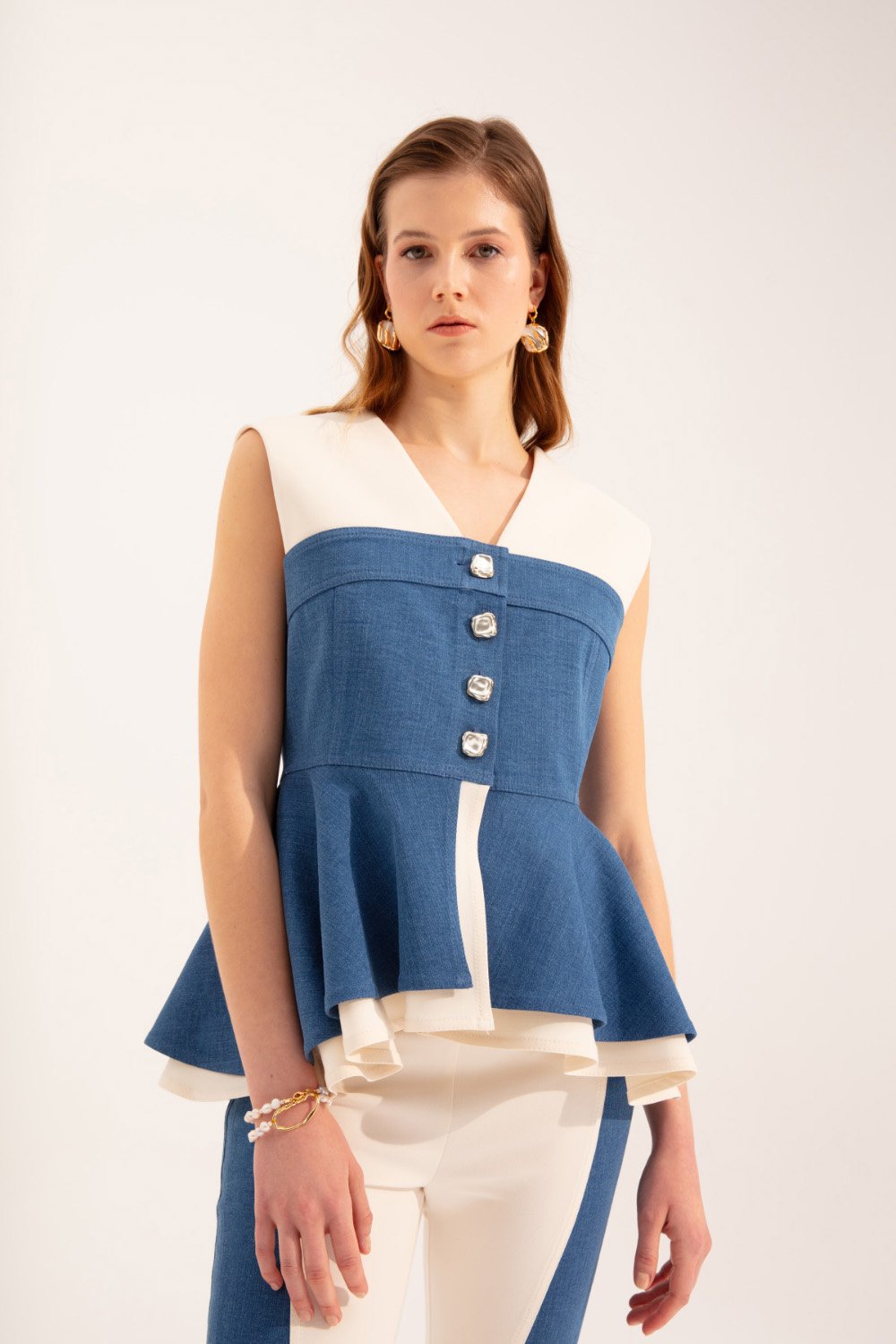 Crescent Line-Marine Yelek Bluz-Bluz-4-roqelvaxirum.shop