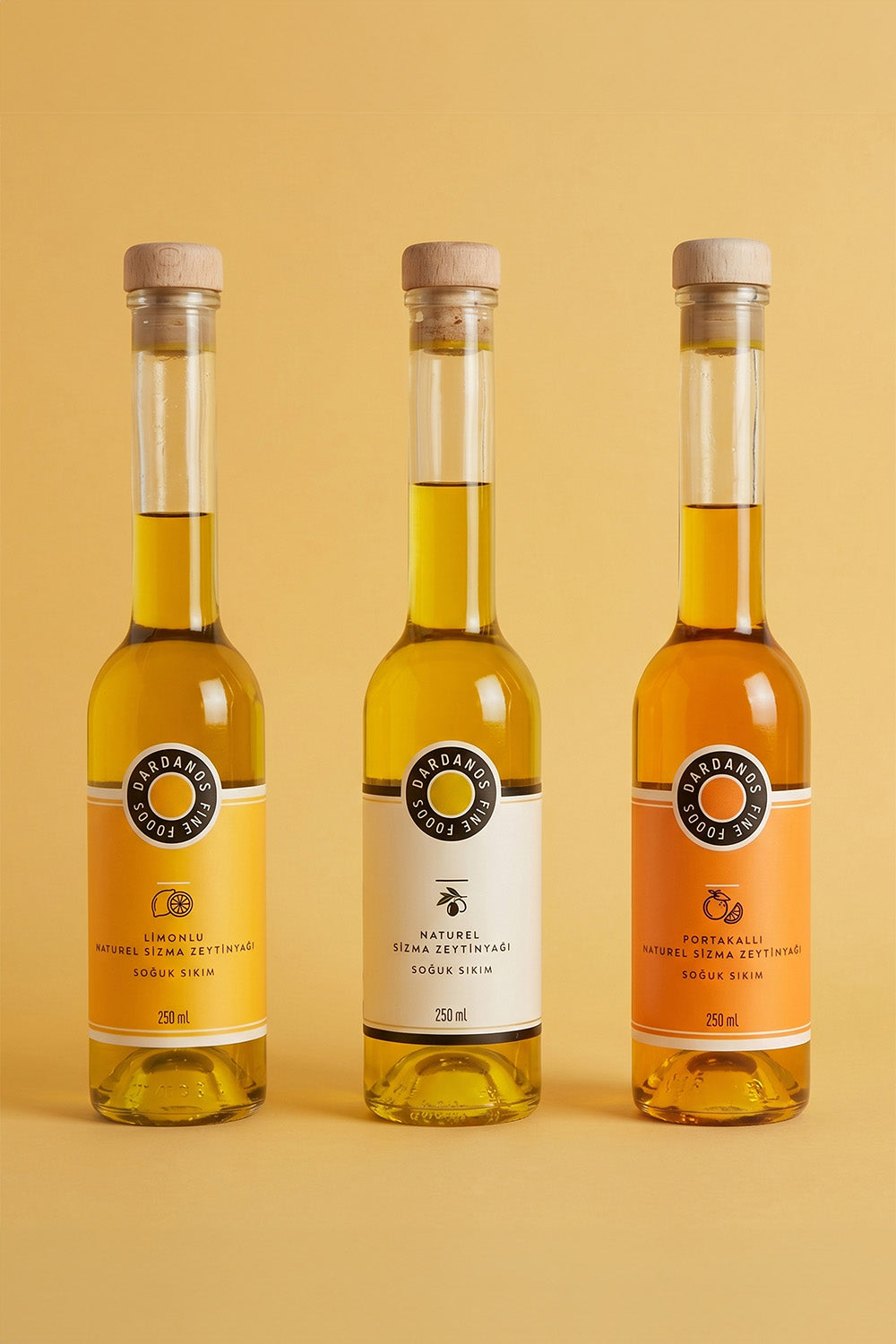 Narenciyeli Zeytinyağı Seti: Limonlu, Portakallı Ve Naturel Zeytinyağları - 0