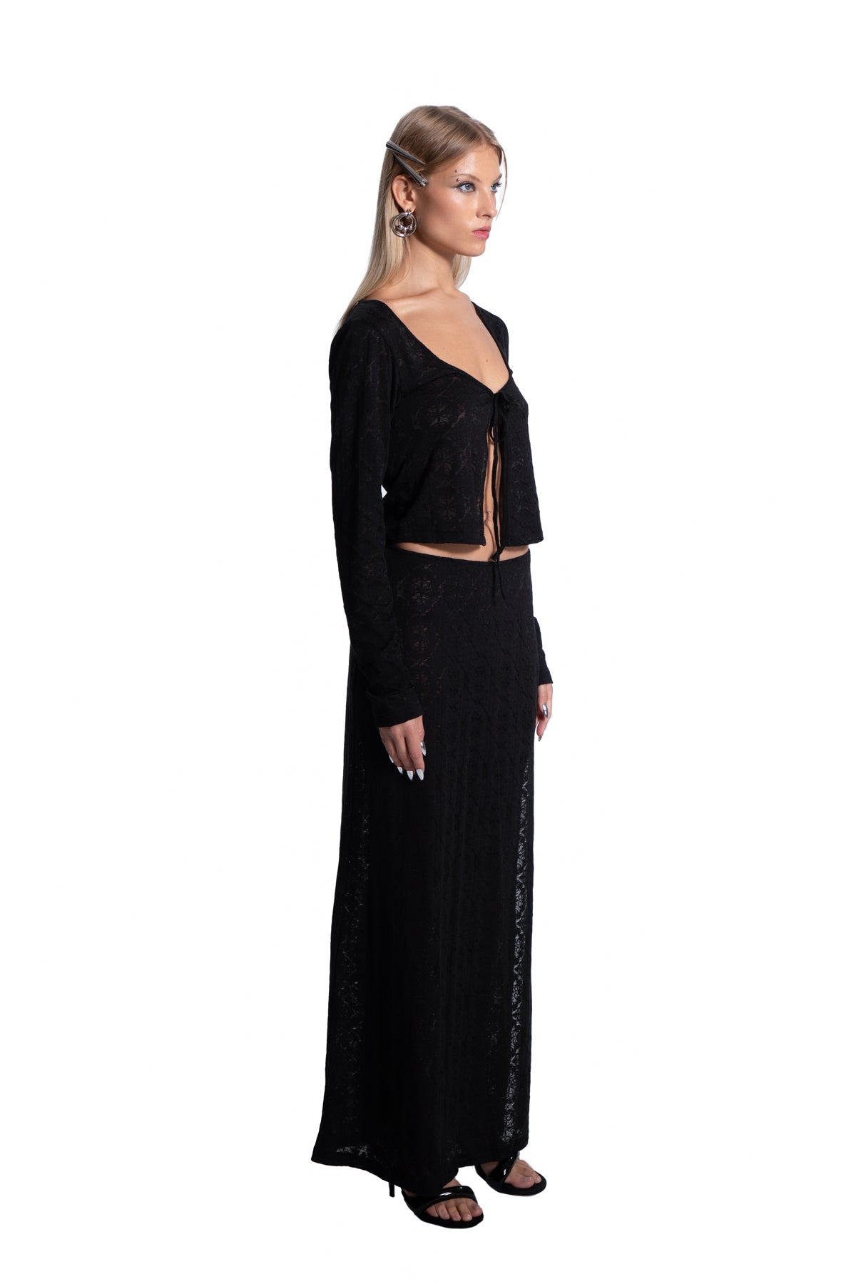 Lace-Slit Skirt