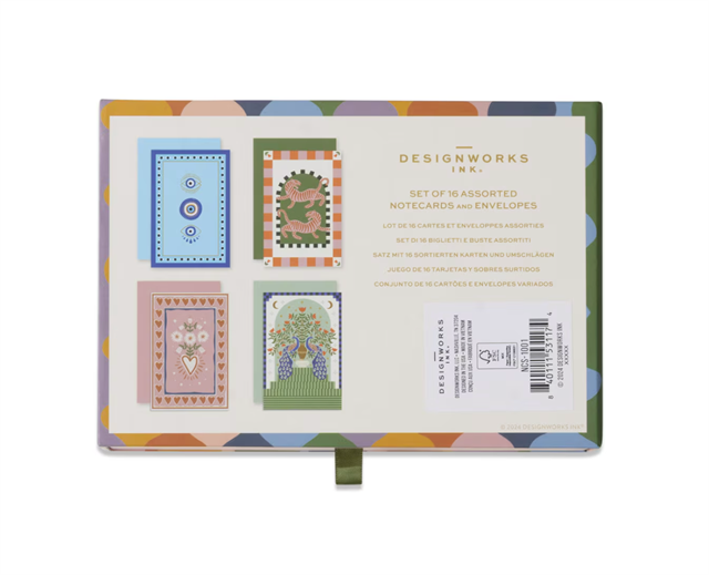 Designwork Ink-Designworks Ink Adopo Notecard Set 16'lı Set Eye, Tiger, Heart, Peacock-Aksesuar-3-roqelvaxirum.shop