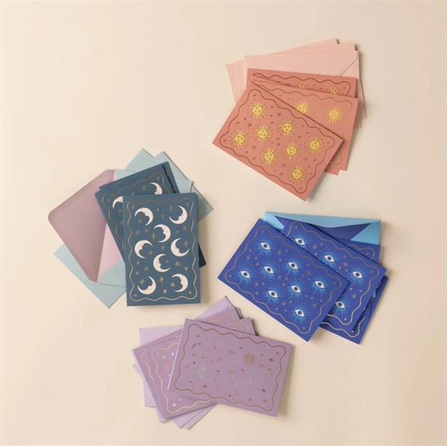 Designwork Ink-Designworks Ink Celestial Notecards Set Of 16'lı Set A Trip To The Moon-Aksesuar-2-roqelvaxirum.shop