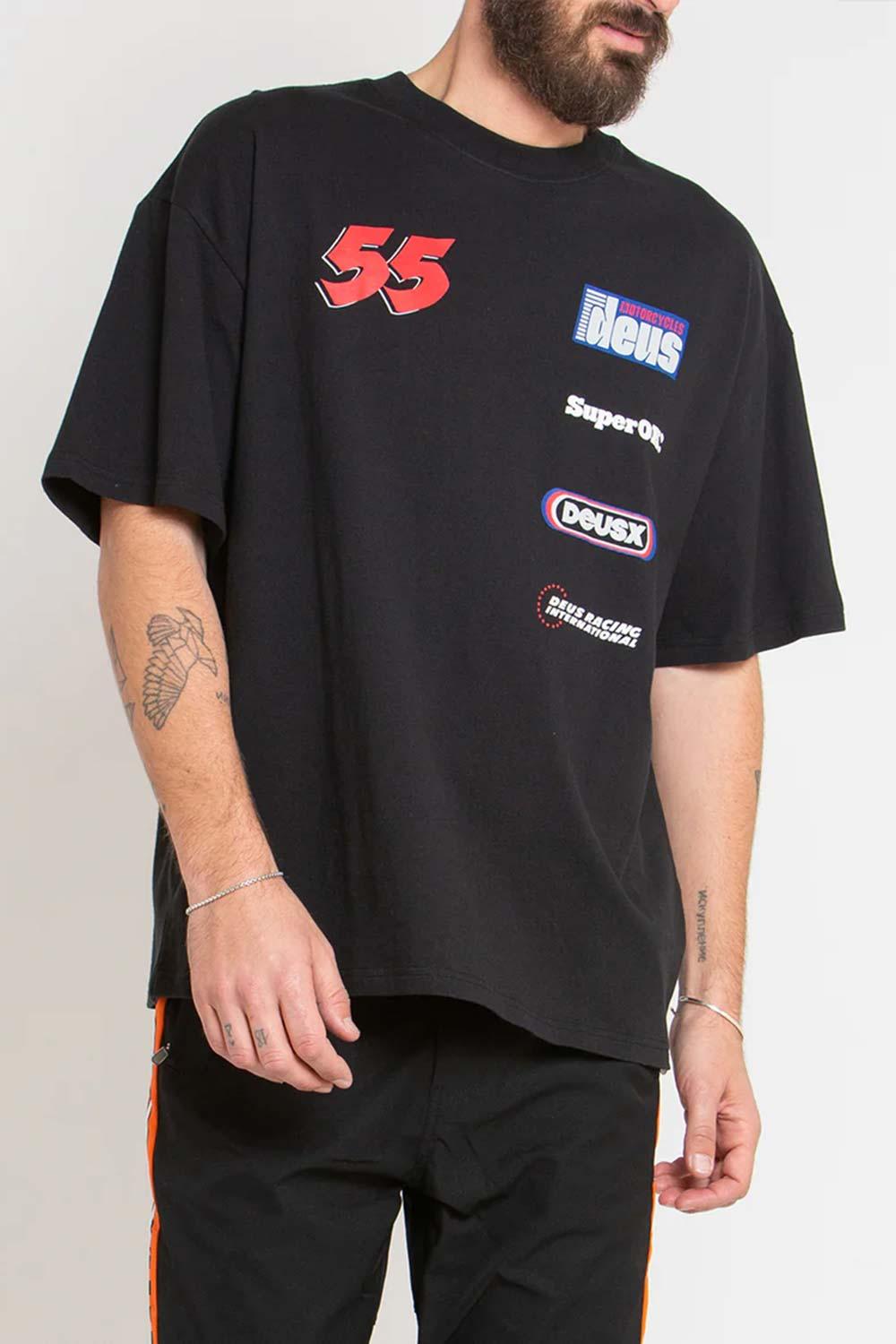 Deus-Moto Decal Tee Black-T-Shirts-1-roqelvaxirum.shop