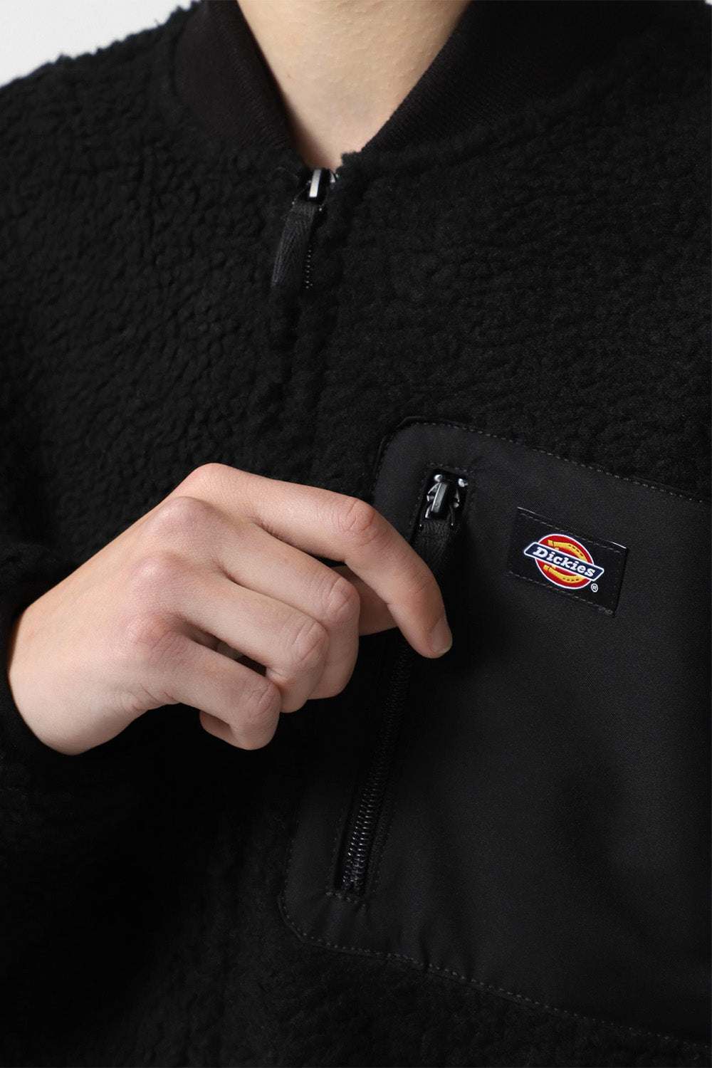 Dickies-Central Sherpa Bomber Siyah Kadın Peluş Mont-Mont-2-roqelvaxirum.shop
