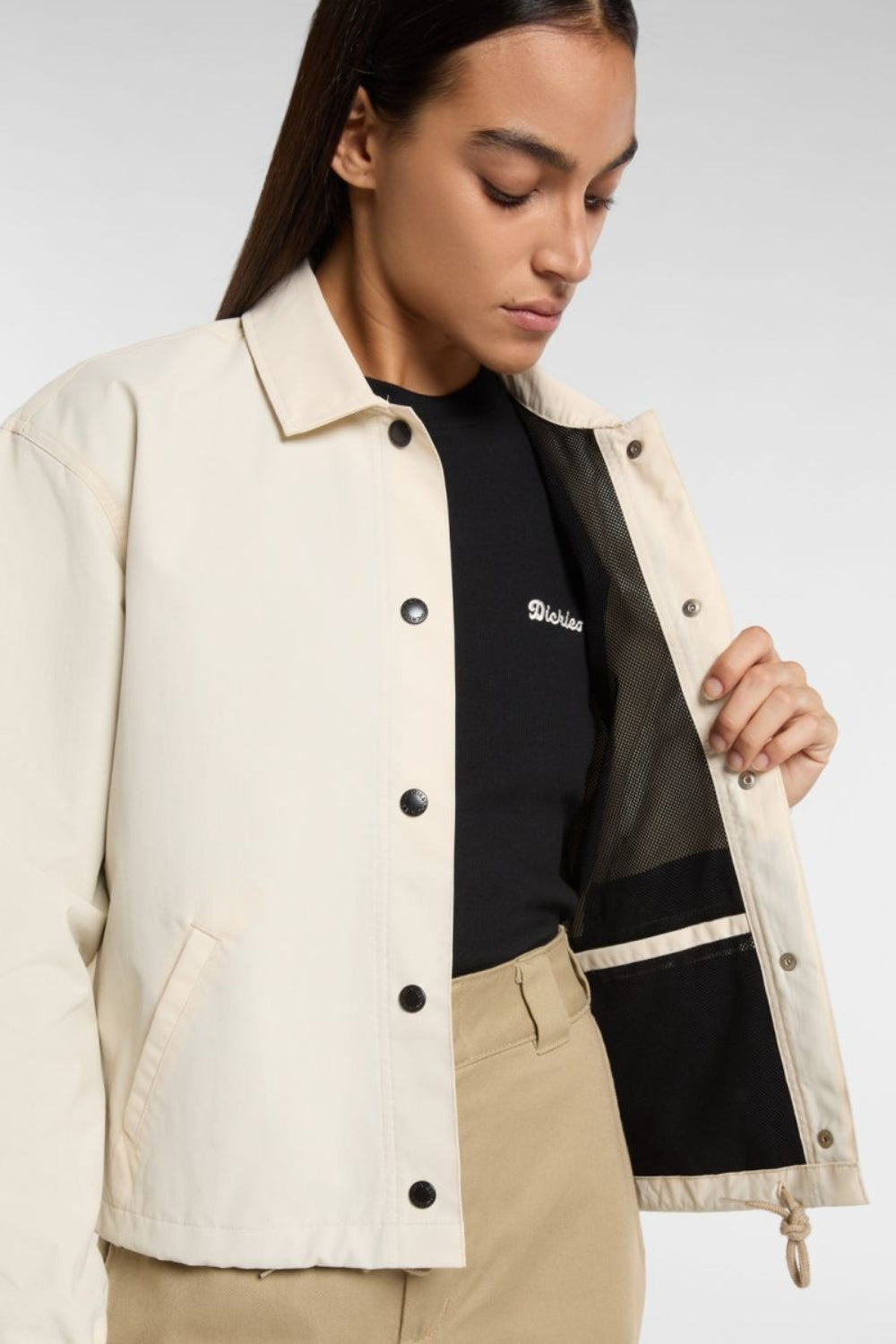 Dickies-Oakport Cropped Coach Jacket Whitecap Gray-Ceket-6-roqelvaxirum.shop