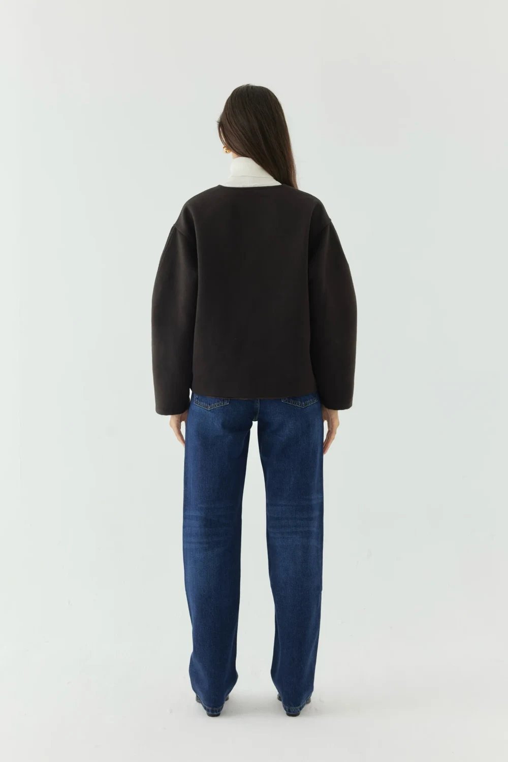 Disq London-Wool Blend Jacket With Scarf-Ceket-4-roqelvaxirum.shop