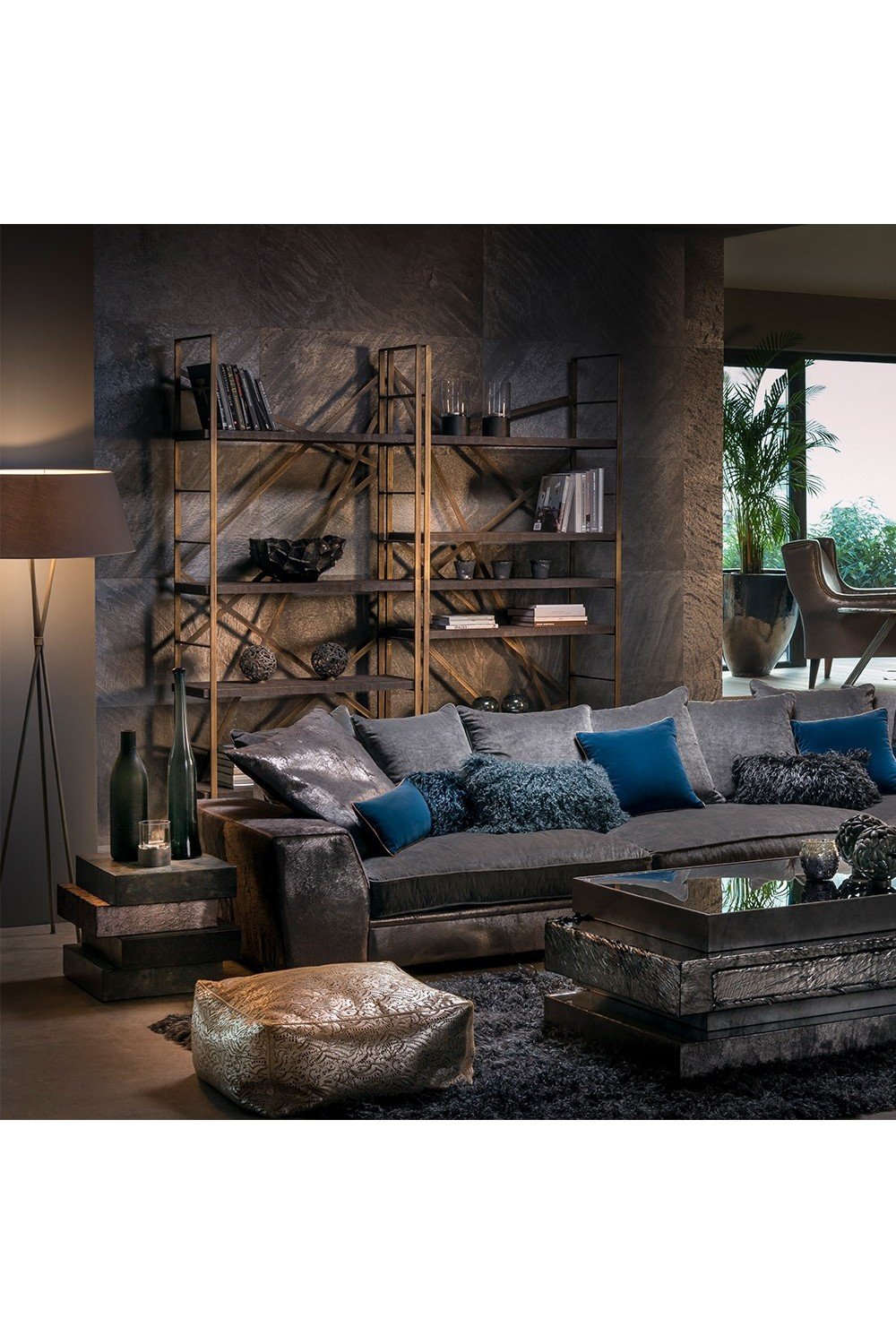 Estetik Decor-Lambader Cibuti & Trio Set – Olive Kumaş/ Eskitme Pirinç Ayak-Dekoratif Aydınlatma-2-roqelvaxirum.shop