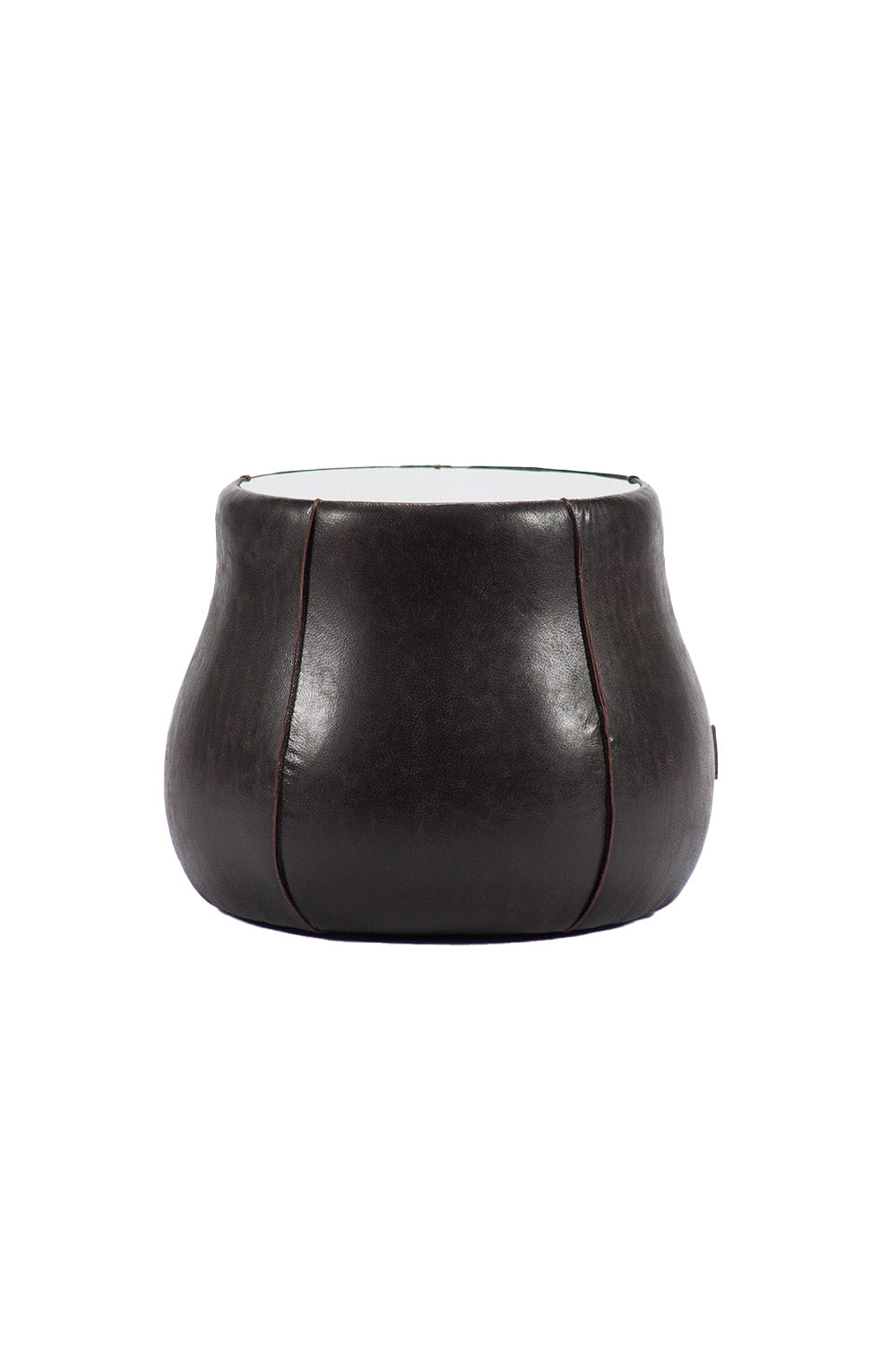 Estetik Decor-Plateau Medium Koyu Kahve Hakiki Sığır Derisi Laminasyonlu Füme Ayna Üstlü - Modern Yan Sehpa-Yan Sehpa-1-roqelvaxirum.shop