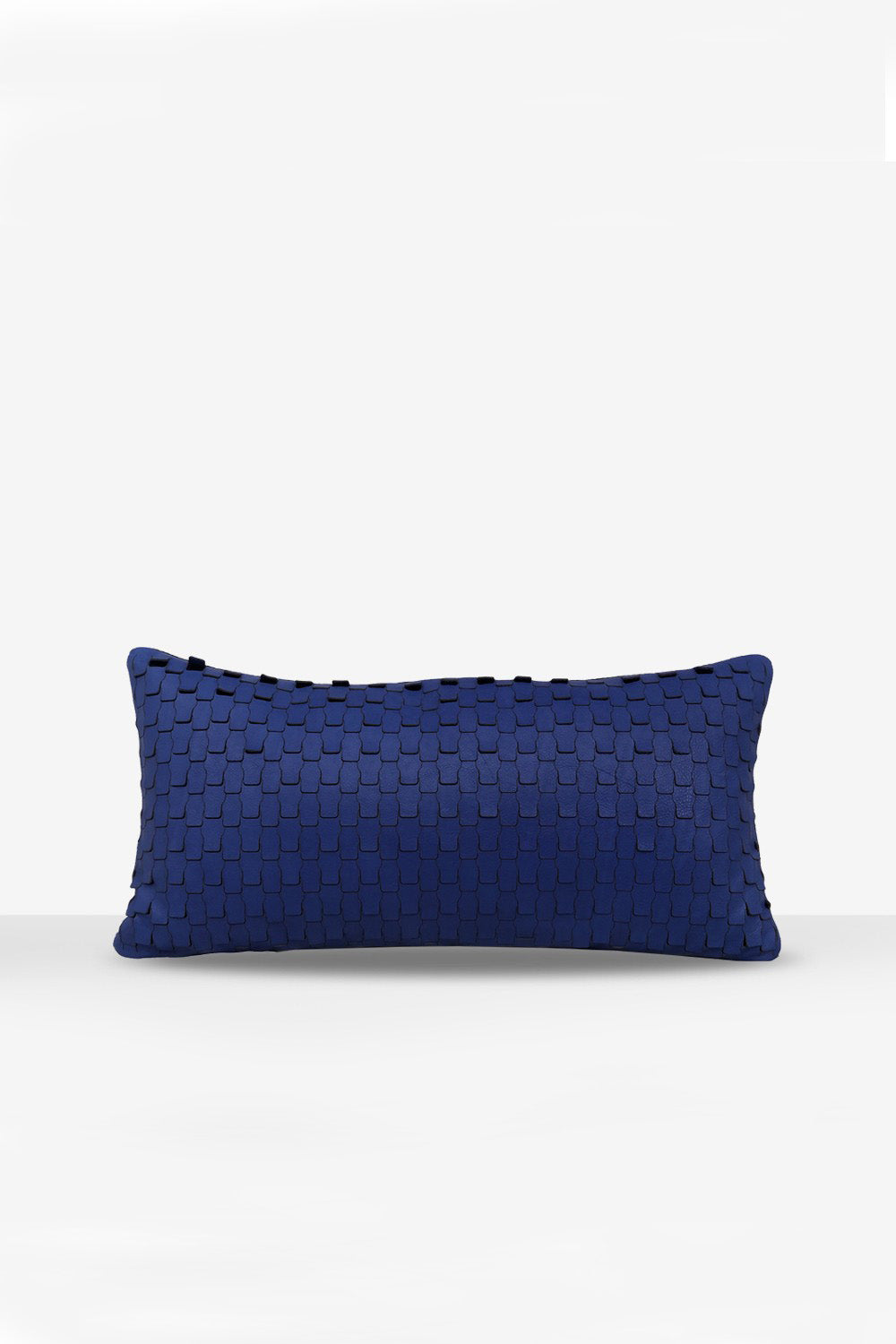 Estetik Decor-Yastık Hakiki Deri Lamelle Mavi – Kesme Desenli (30x60 Cm)-Yastık-1-roqelvaxirum.shop