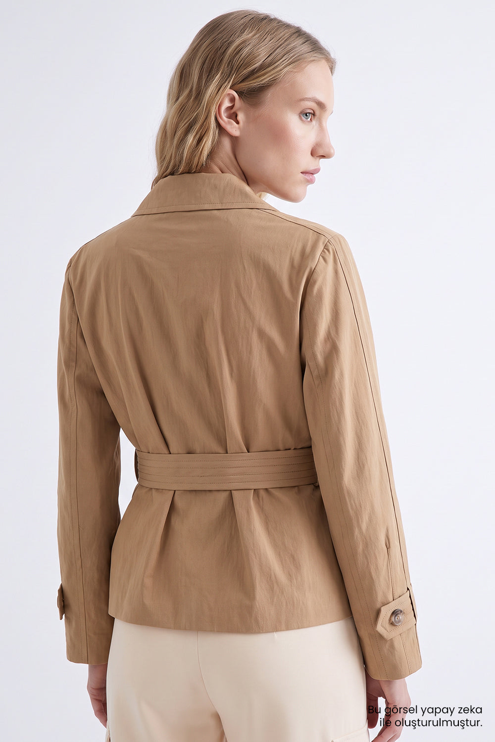 Exquise-Astarlı Beli Kuşaklı Kruvaze Regular Trençkot – Camel-Trençkot-3-roqelvaxirum.shop