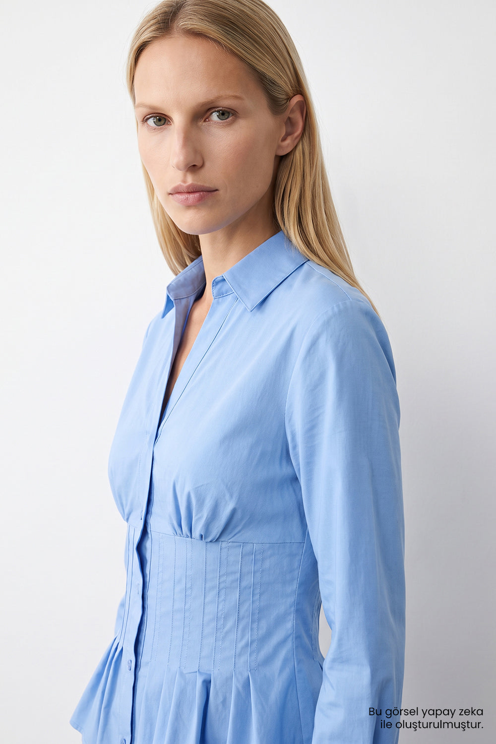 Exquise-Beli Oturan Manşetli Uzun Kollu Regular Gömlek – Mavi̇-Gömlek-5-roqelvaxirum.shop