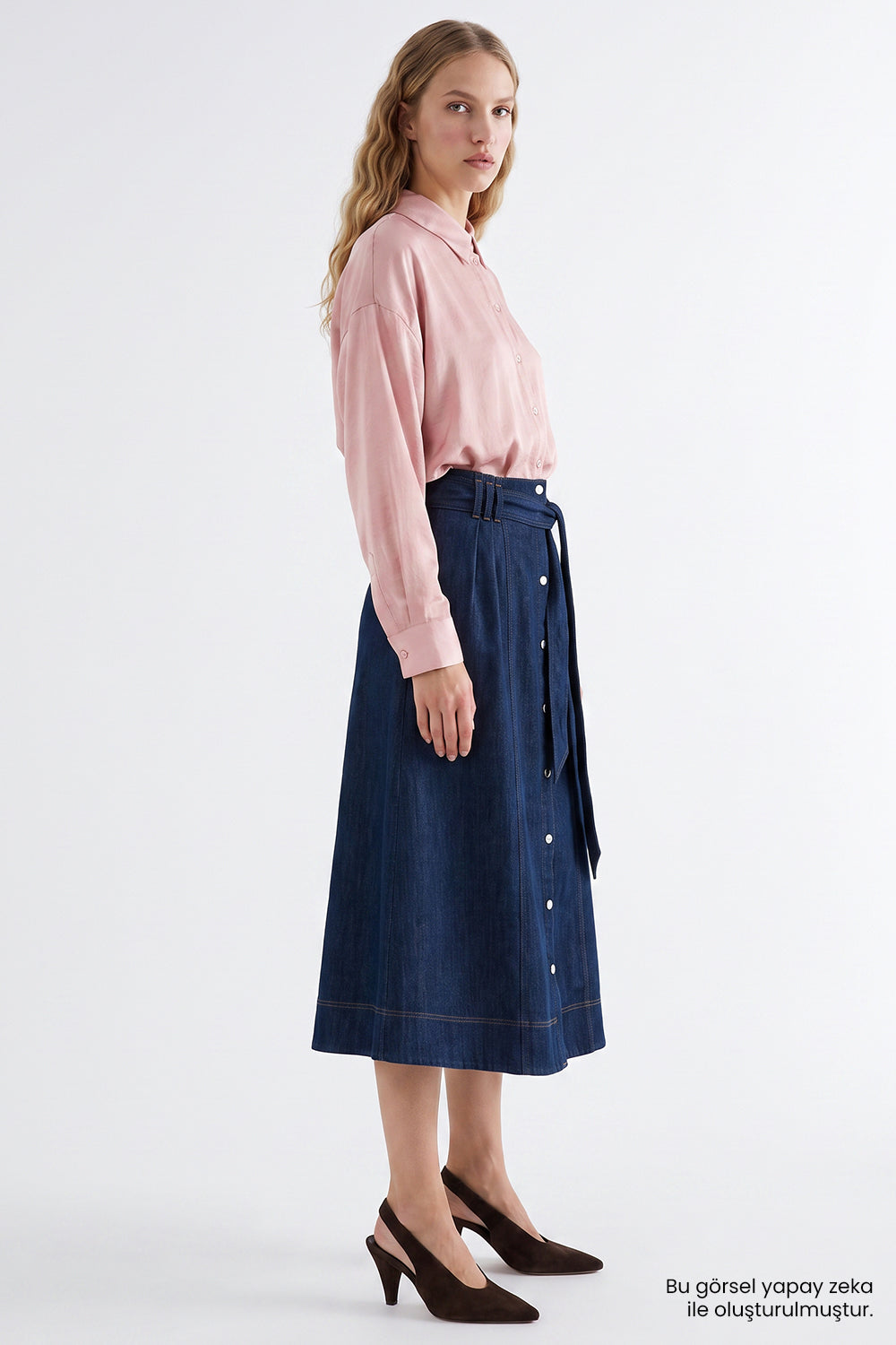 Exquise-Regular Denim Midi Etek – Mavi̇-Etek-2-roqelvaxirum.shop