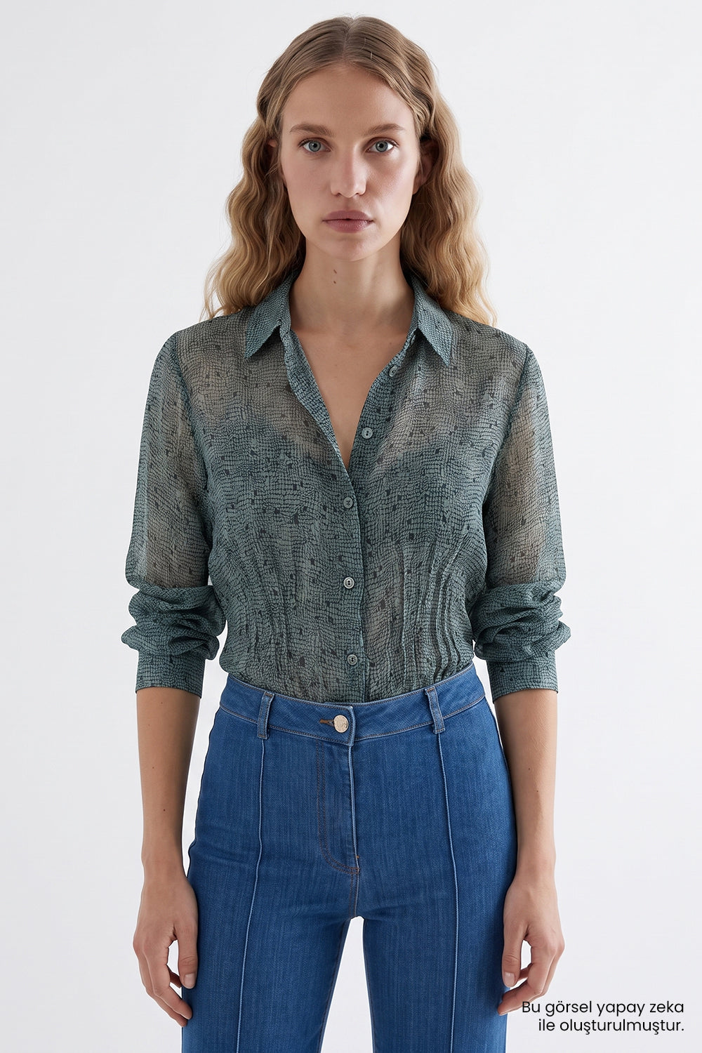 Exquise-Slim Fit Şifon Gömlek – Çok Renkli̇-Gömlek-10-roqelvaxirum.shop