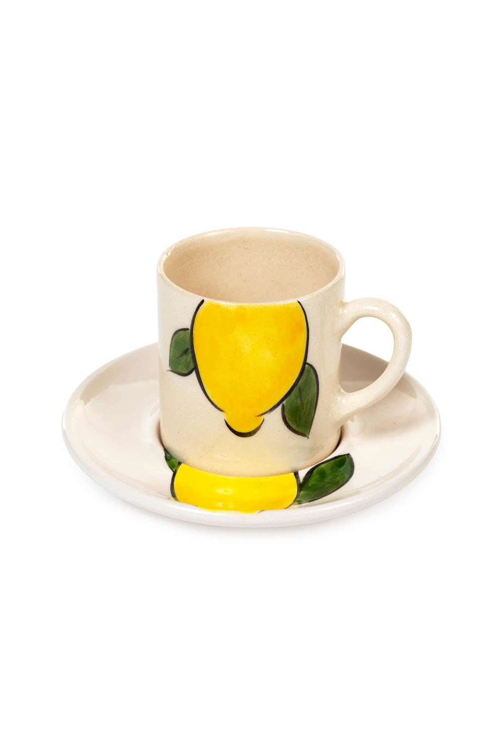 Feeling Good Inside-Amalfi Coast Collection Handmade Ceramic White Lemon Handled Coffee Set-Bardak-1-roqelvaxirum.shop