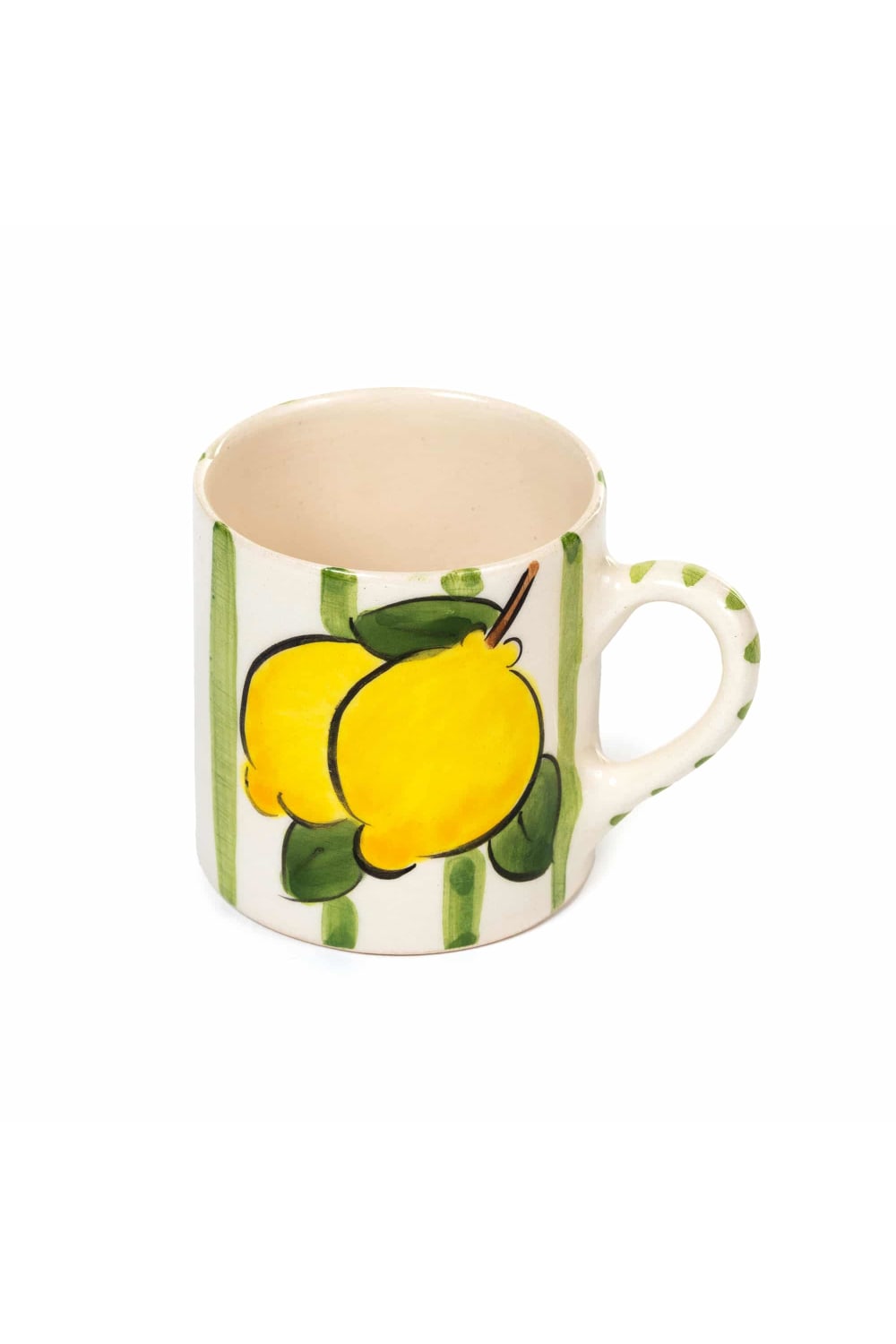 Feeling Good Inside-Green Lemon Line Handled Coffee Set-Bardak-3-roqelvaxirum.shop