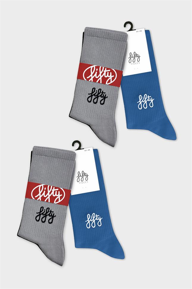 Fifty Pieces-6'lı Kahverengi Gri Koyu Mavi Favorite Çorap-Çorap-3-roqelvaxirum.shop