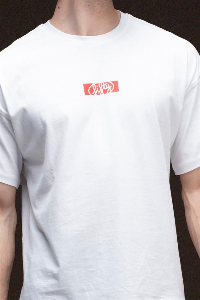 Fifty Pieces-Beyaz Düşük Omuzlu Sırt Baskılı T-Shirt-T-Shirts-2-roqelvaxirum.shop