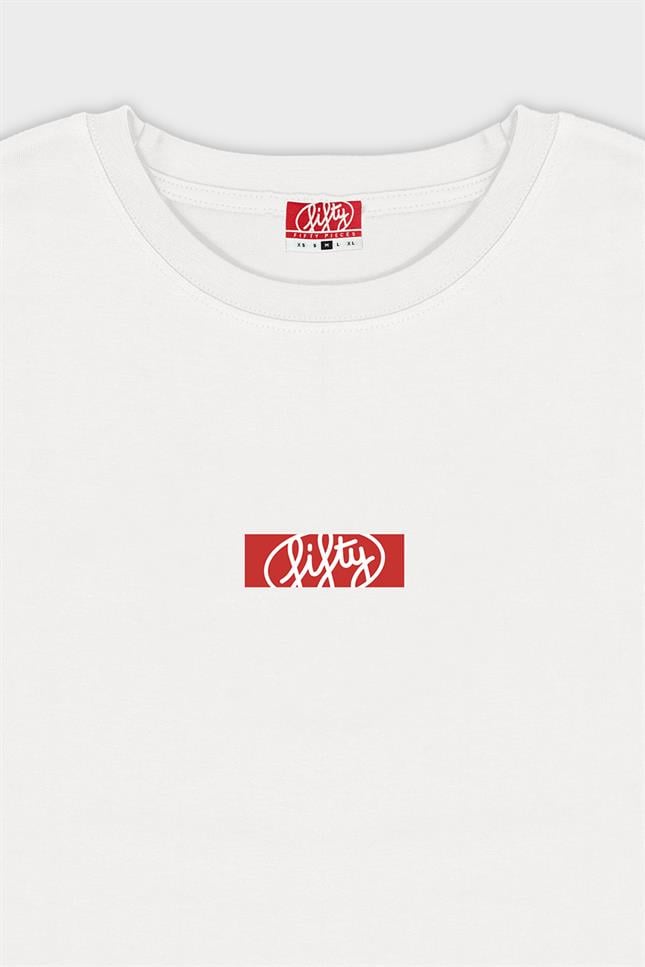 Fifty Pieces-Beyaz Düşük Omuzlu Sırt Baskılı T-Shirt-T-Shirts-8-roqelvaxirum.shop