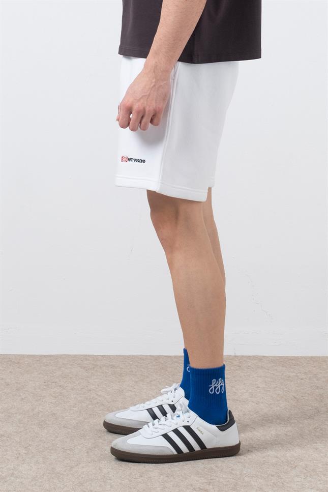 Fifty Pieces-Beyaz Loose Fit Jogger Şort-Şort-3-roqelvaxirum.shop