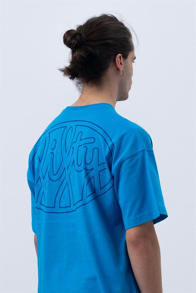 Fifty Pieces-Canlı Mavi Core Düşük Omuzlu T-Shirt-T-Shirts-2-roqelvaxirum.shop