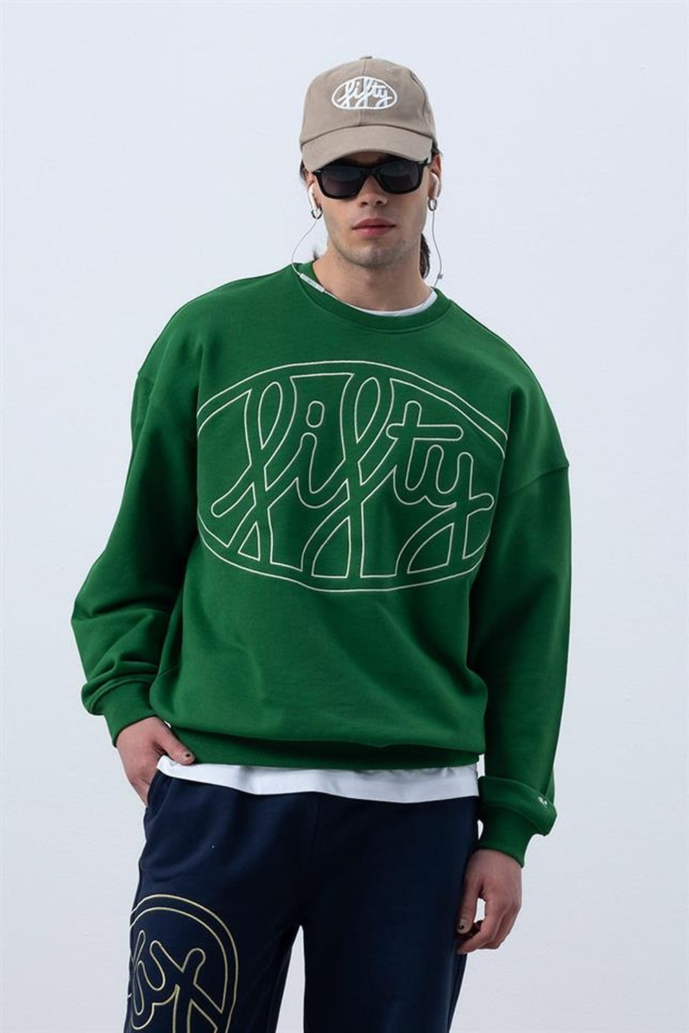 Fifty Pieces-Canlı Yeşil Core Oversize Sweatshirt-Sweatshirts & Hoodies-3-roqelvaxirum.shop