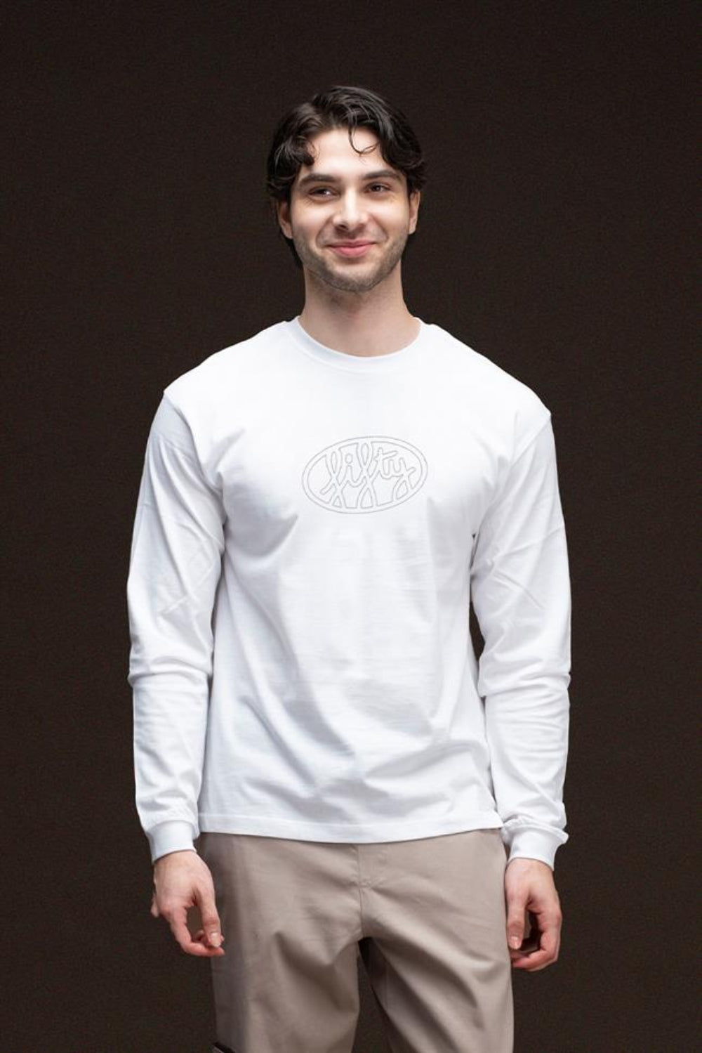 Fifty Pieces-Erkek Beyaz Uzun Kollu T Shirt-T-Shirts-1-roqelvaxirum.shop