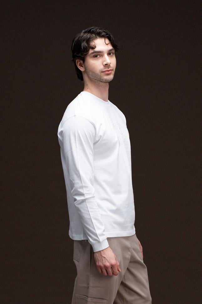 Fifty Pieces-Erkek Beyaz Uzun Kollu T Shirt-T-Shirts-2-roqelvaxirum.shop