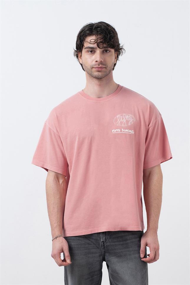 Fifty Pieces-Gül Kurusu Düşük Omuzlu Asit Yıkamalı T-Shirt-T-Shirts-1-roqelvaxirum.shop