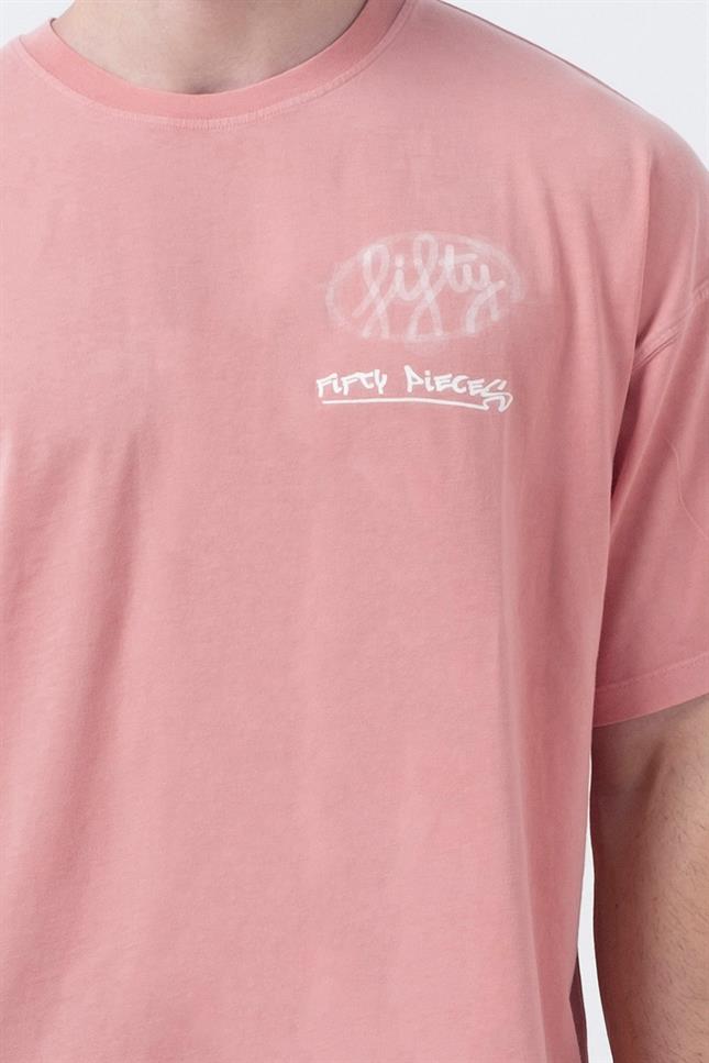 Fifty Pieces-Gül Kurusu Düşük Omuzlu Asit Yıkamalı T-Shirt-T-Shirts-2-roqelvaxirum.shop