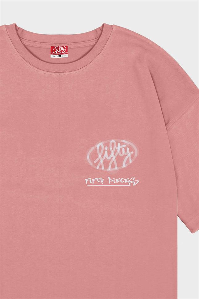 Fifty Pieces-Gül Kurusu Düşük Omuzlu Asit Yıkamalı T-Shirt-T-Shirts-6-roqelvaxirum.shop