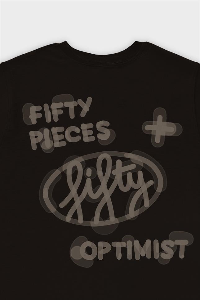 Fifty Pieces-Kahverengi Loose Fit Sırt Baskılı T-Shirt-T-Shirts-9-roqelvaxirum.shop