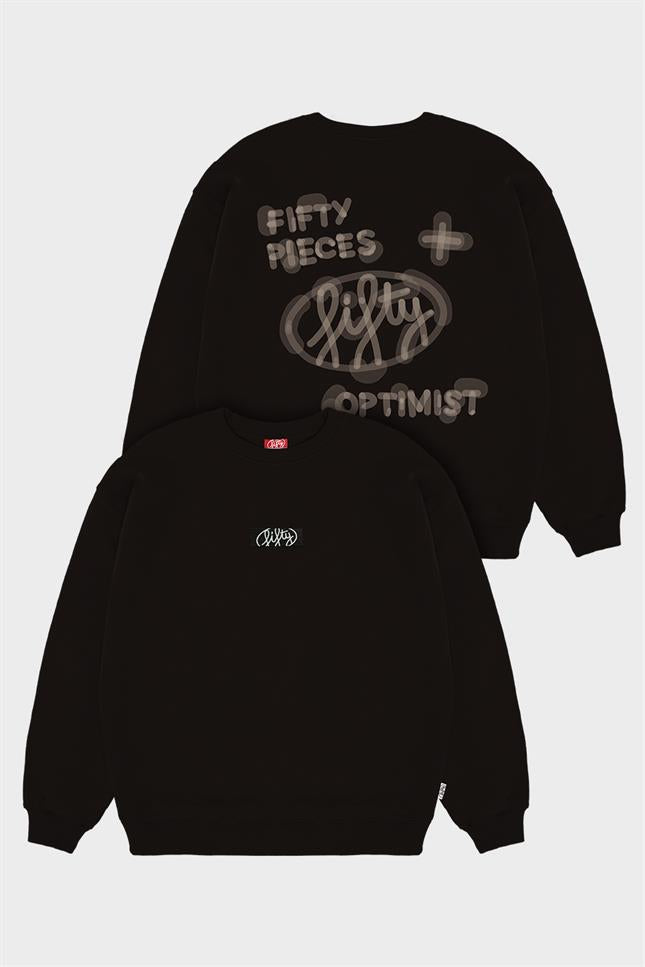 Fifty Pieces-Kahverengi Oversize Sırt Baskılı Sweatshirt-Sweatshirts & Hoodies-5-roqelvaxirum.shop