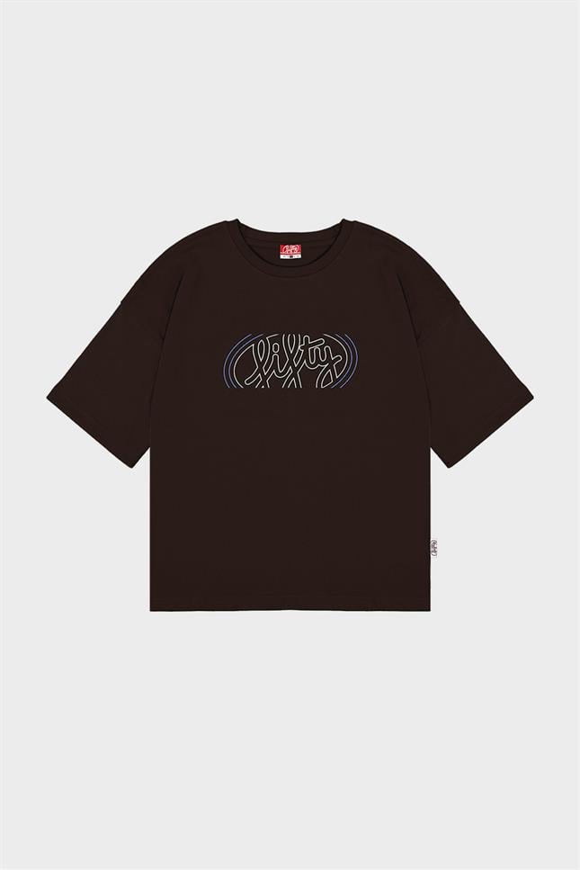 Fifty Pieces-Kahverengi Oversize Sırt Baskılı T-Shirt-T-Shirts-7-roqelvaxirum.shop