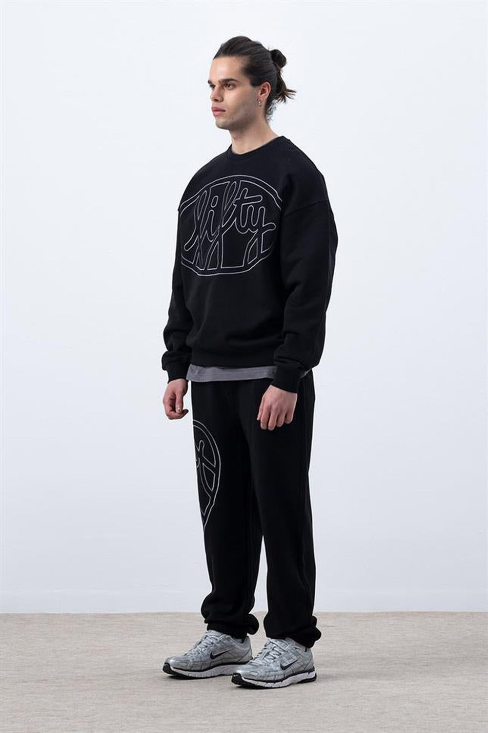 Fifty Pieces-Siyah Core Loose Fit Jogger-Eşofman-4-roqelvaxirum.shop