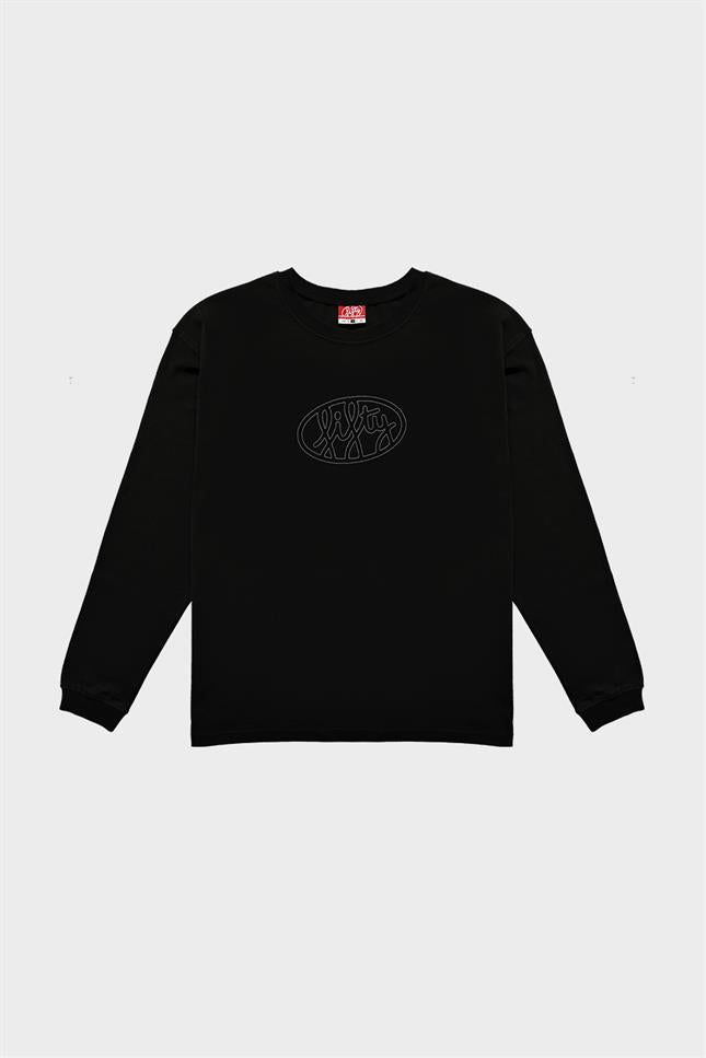 Fifty Pieces-Siyah Uzun Kollu Oversize T-Shirt-T-Shirts-4-roqelvaxirum.shop