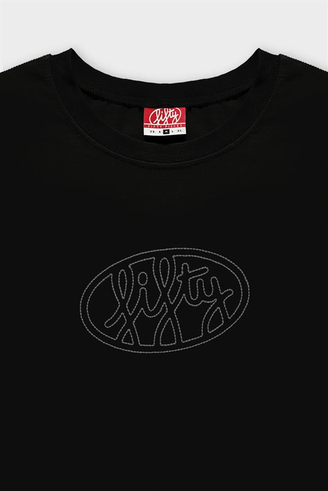 Fifty Pieces-Siyah Uzun Kollu Oversize T-Shirt-T-Shirts-5-roqelvaxirum.shop