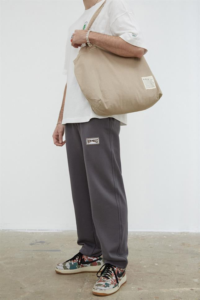 Fifty Pieces-Soluk Efektli Boz Bez Tote Çanta-Bez Çanta-5-roqelvaxirum.shop