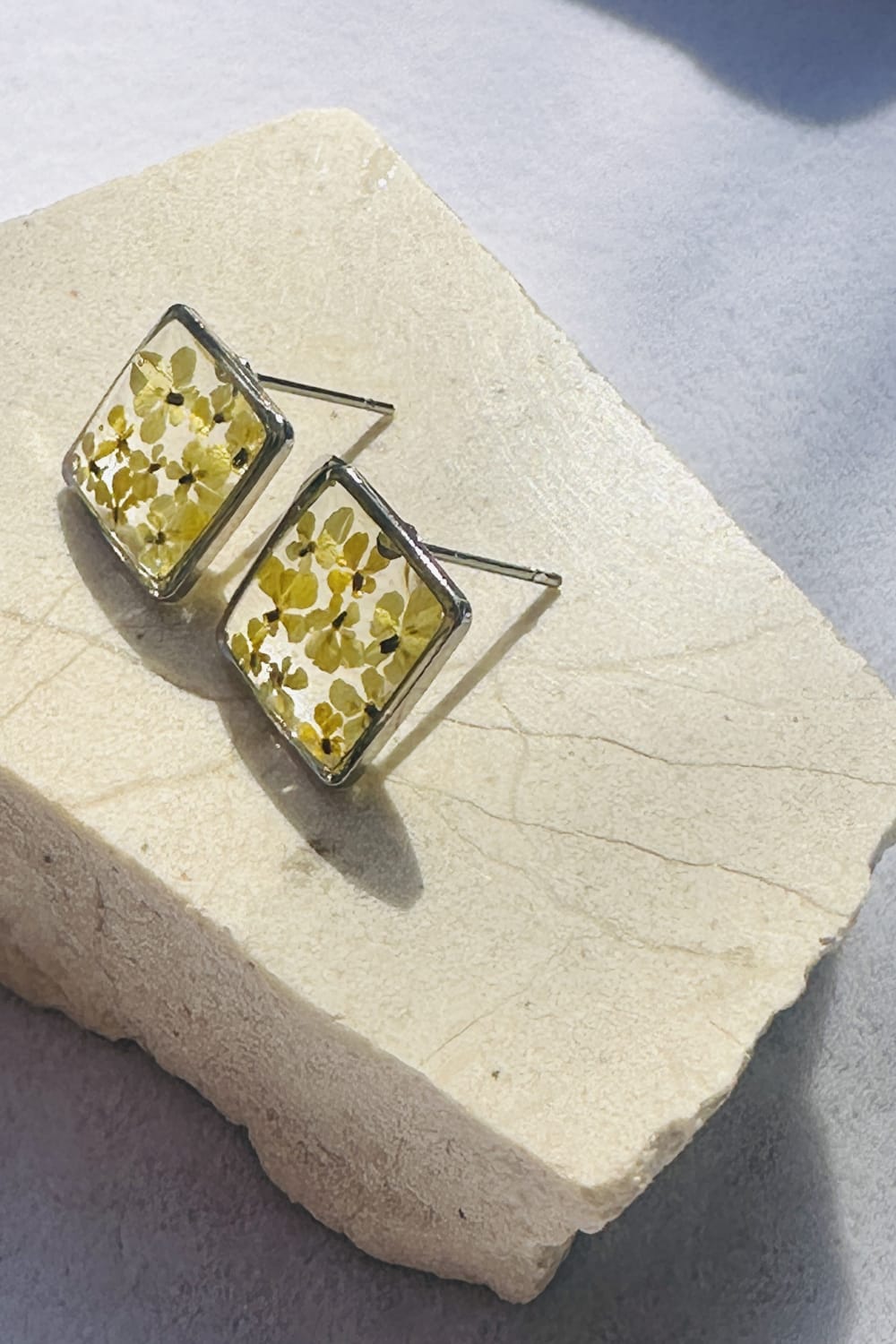 Fiorel Design-Tiny Garden Square Rhodium - Yellow-Küpe-3-roqelvaxirum.shop