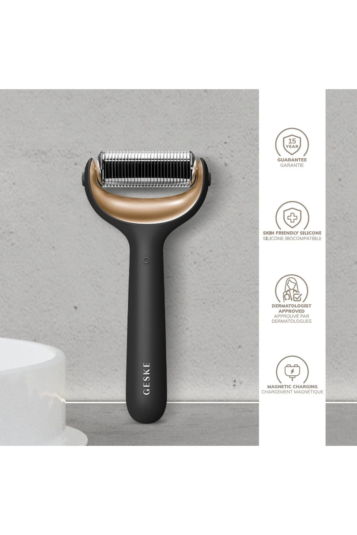 Geske-Mikro İğneli, Buz Başlığı, Pembe Kuvars Başlıklı Dermaroller | Micro Needle Face & Body Roller-Cilt Bakım Aletleri-13-roqelvaxirum.shop