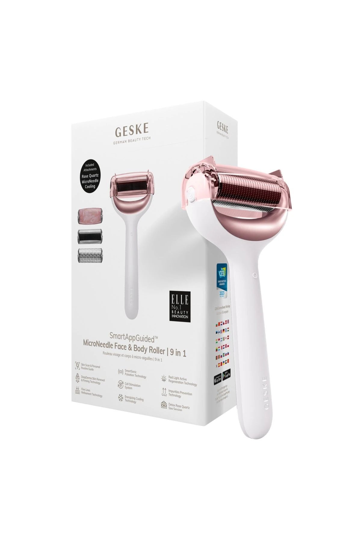 Geske-Mikro İğneli, Buz Başlığı, Pembe Kuvars Başlıklı Dermaroller | Micro Needle Face & Body Roller-Cilt Bakım Aletleri-25-roqelvaxirum.shop