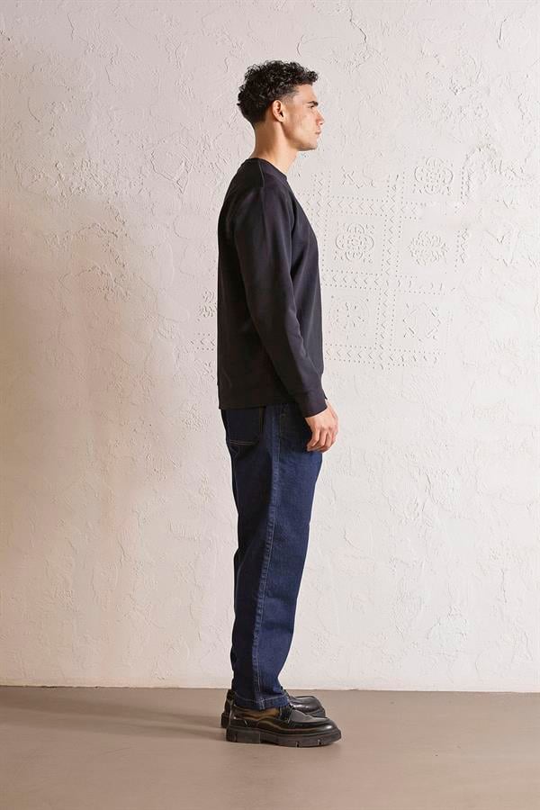 GMG Firenze-Bisiklet Yaka Denim Cepli Erkek Sweatshirt-SWEATSHIRT-2-roqelvaxirum.shop