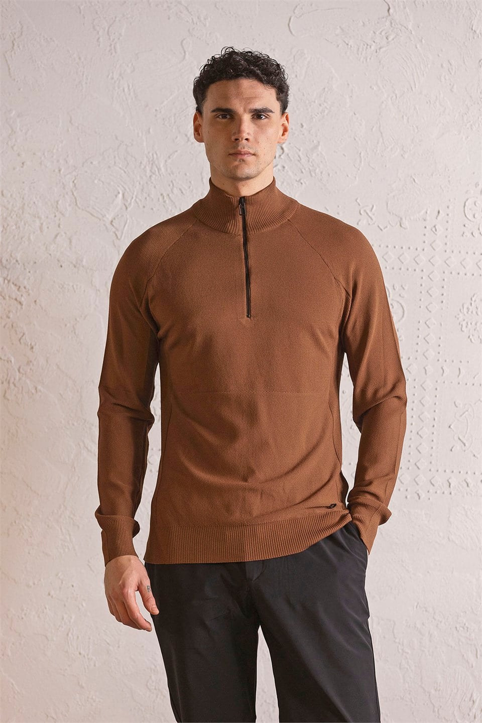 GMG Firenze-Dik Yaka Fermuarlı Reglan Kol Erkek Kazak-Kazak & Triko-5-roqelvaxirum.shop